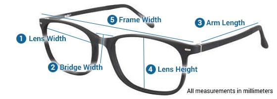 Glasses Frame Size Chart